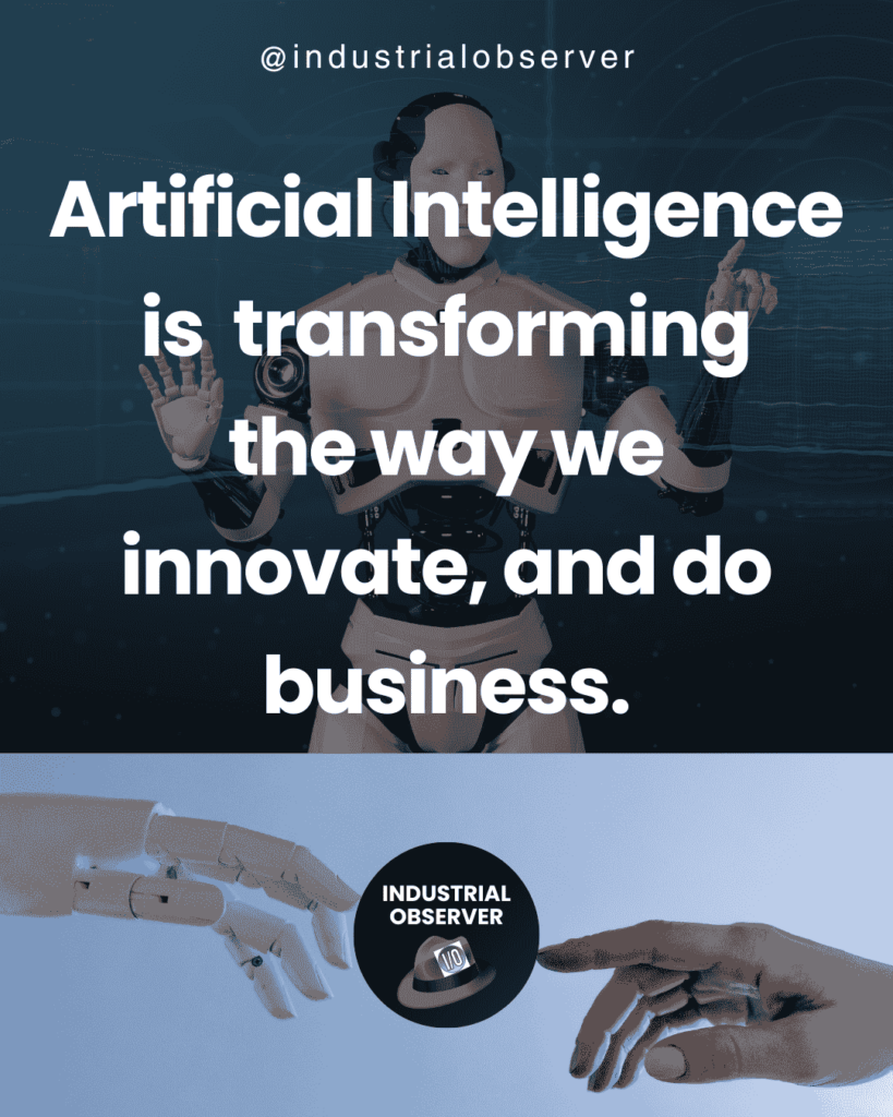 Industrial Observer newsletter AI for business infographic meme